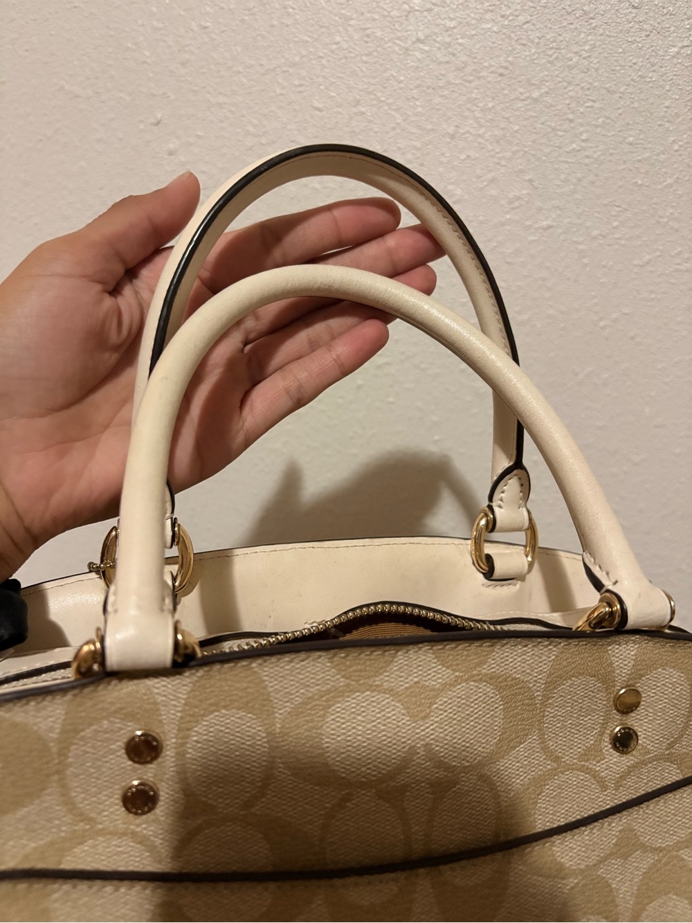Coach Leather Lillie Carryall Signature Canvas in Beige W/ Gold Hardware - Picture 10 of 10